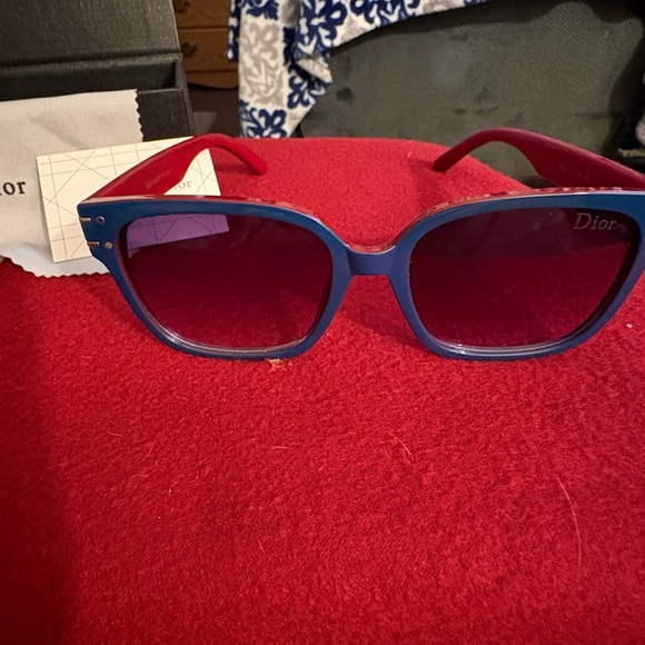 Dior Red and Blue Women's Sunglasses - Picture 1 of 16